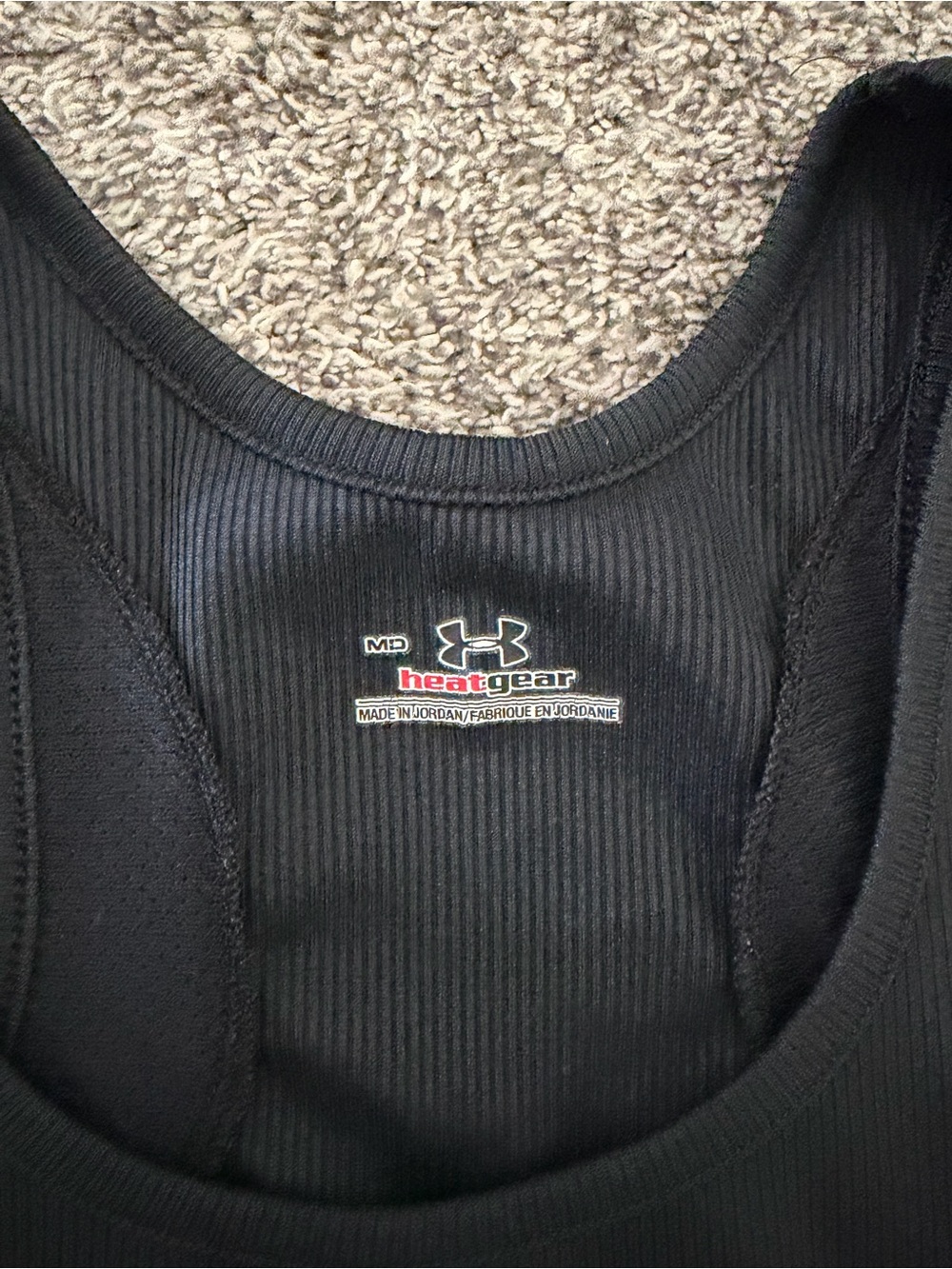 Under Armour Black Performance Ribbed Racerback Tank - Picture 3 of 4